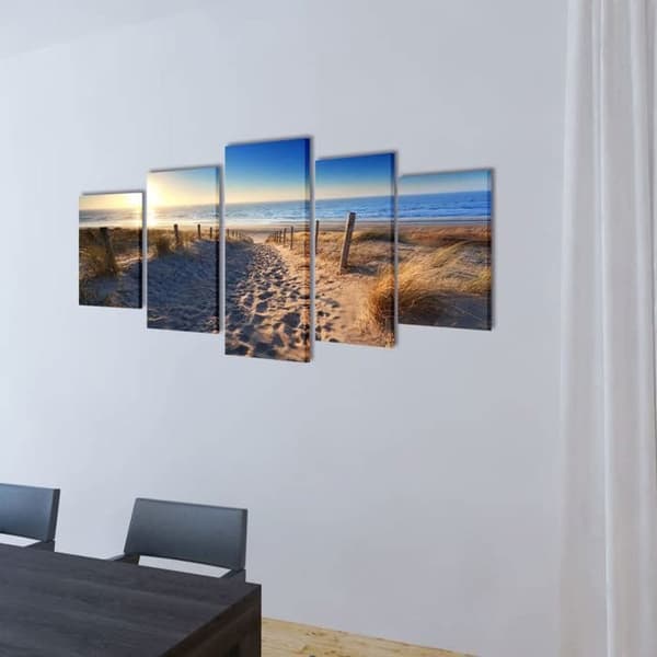Maison Exclusive - Set med tryckta väggkonstverk Sandstrand 100 x 50 cm