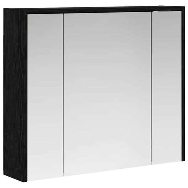 Maison Exclusive - Badeværelsesspejlskab i sort eg 73,5 x 16 x 62,5 cm