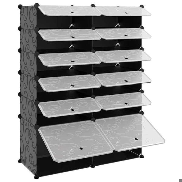 Maison Exclusive - Kenkäteline Musta 94x37x125 cm PP Svart