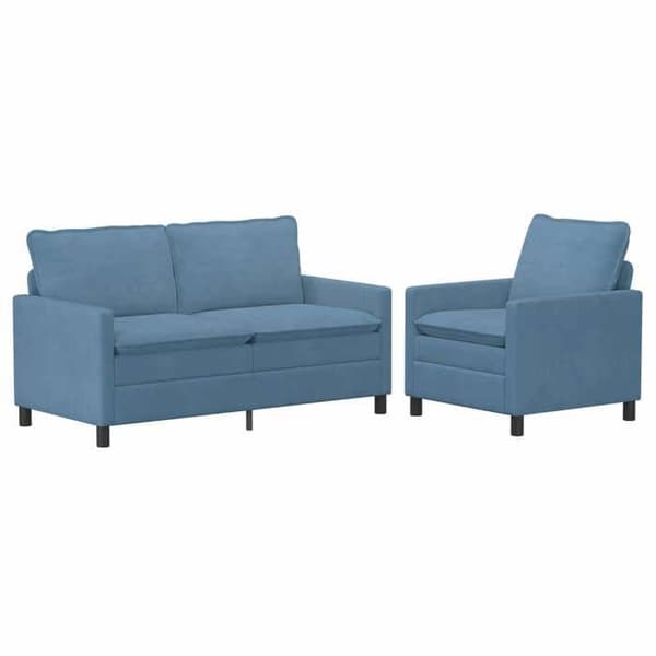 Maison Exclusive - Sæt af 2 Sofaer Blå Stof
