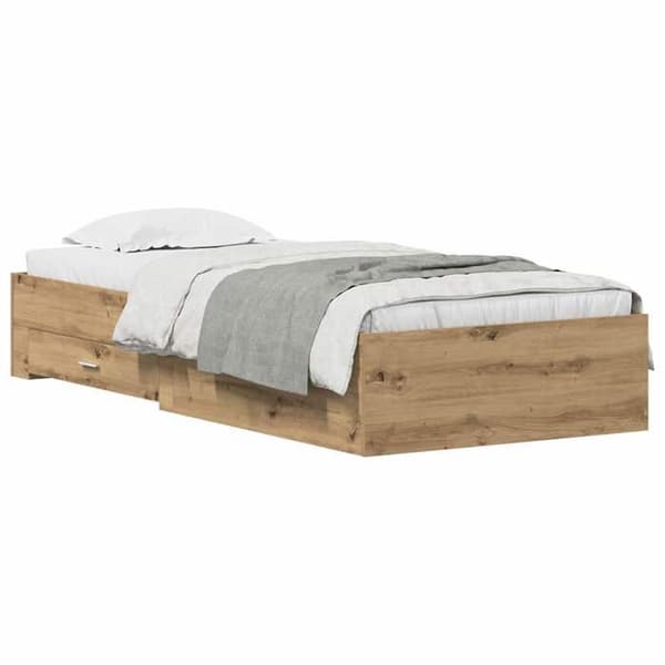 Maison Exclusive - Håndlavet egetræsseng 90 x 190 cm Ingeniørtræ