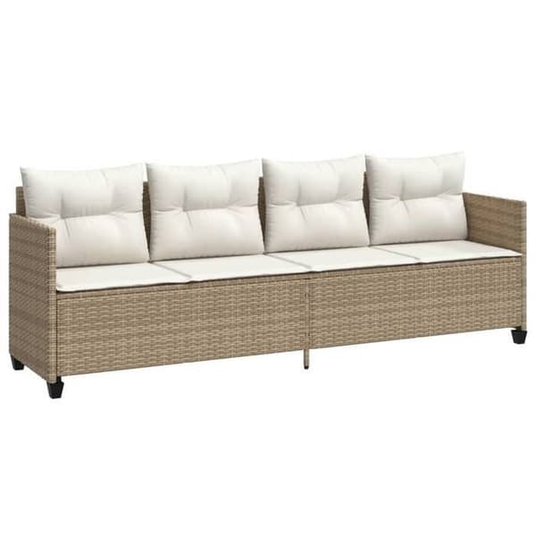 Maison Exclusive - Trädgårdsmöbler med kuddar 5 delar beige flätad resin