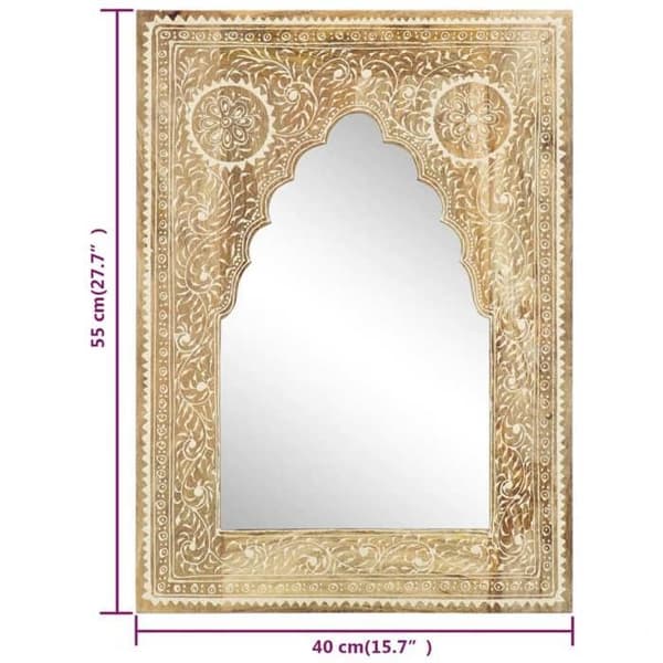 Maison Exclusive - Handmålad spegel 40x55 cm i solid mangoträ brun