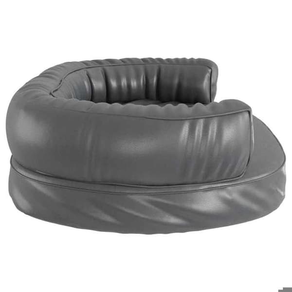 Hundeseng - Eksklusivt Hus - Ergonomisk - Grå Syntetisk Læder - 75 x 53 cm Grå