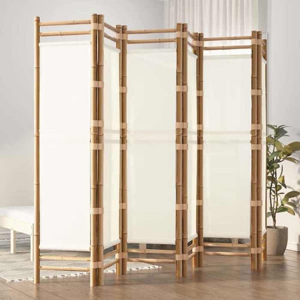 Maison Exclusive - Foldbar skillevæg 6 paneler 240 cm Bambus og lærred