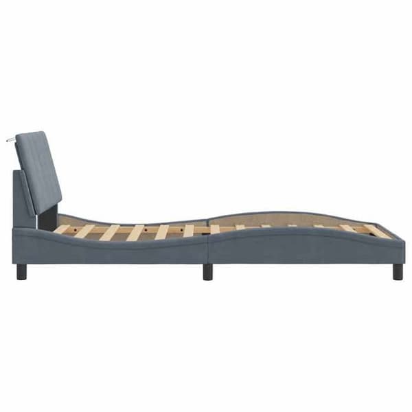 Maison Exclusive - Sängram utan madrass Hanko mörkgrå 100x200 cm sammet