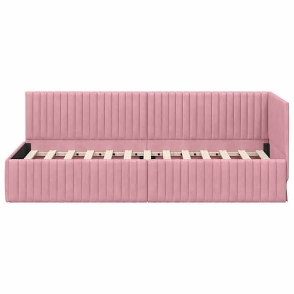 Hjørneseng - EKSKLUSIV HUS - Hjørneseng - Rosa - 80 x 200 cm - Velour Ros