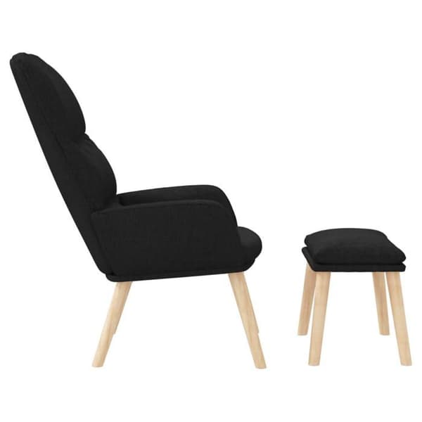 Maison Exclusive - Afslapningsstol med skammel Sort Stof
