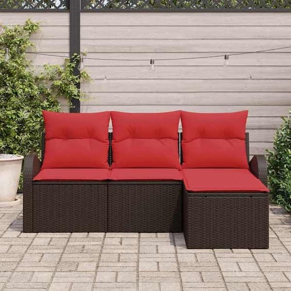 Maison Exclusive - Set med bruna polyrottingträdgårdsmöbler