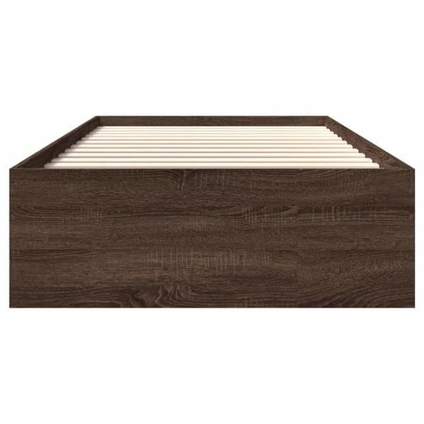 Maison Exclusive - Sengestel uden madras, egetræ brun 90x190cm, ingeniørtræ Brun ek