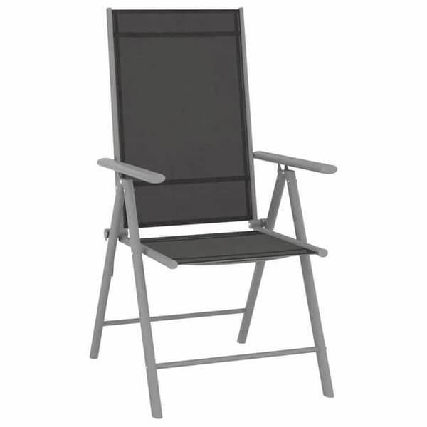 Maison Exclusive - Fällbara stolar 6 delar Textilène Svart Svart