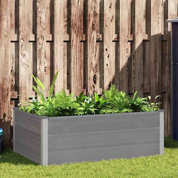 Höjd trädgårdssäng - EXKLUSIV HEM - 150x100x54 cm - WPC (komposit) - Grå - Väderbeständig Grå