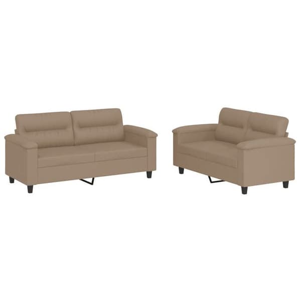 Maison Exclusive - Sæt af 2 sofaer med puder Cappuccino Simililæder
