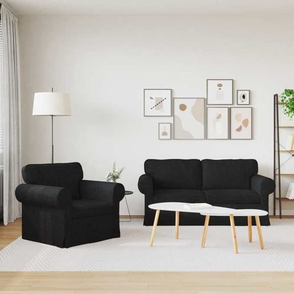 Maison Exclusive - 2 kpl sohvasetti musta kangas