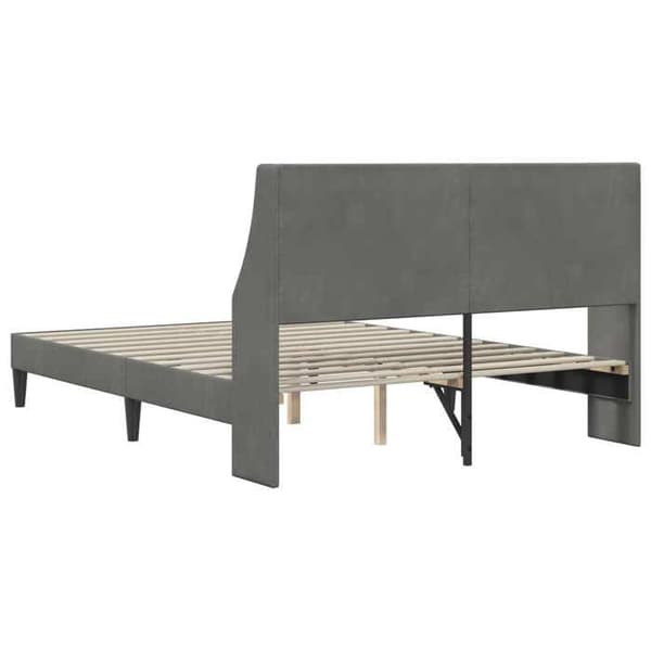 Maison Exclusive - Sängram med huvudgavel Mörkgrå 137 x 190 cm Sammet Mörkgrå