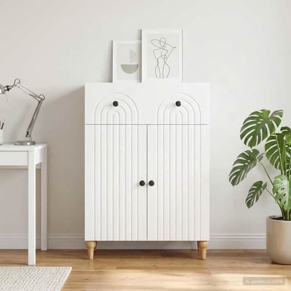 Maison Exclusive - Buffet Hvid 66 x 34,5 x 90 cm Ingeniørtræ Vit