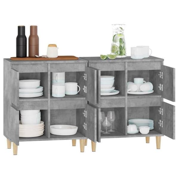 Maison Exclusive - Buffeter 2 stk grå beton 60x35x70 cm ingeniørtræ