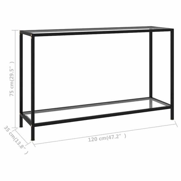 Maison Exclusive - Transparent konsolbord 120x35x75 cm hærdet glas