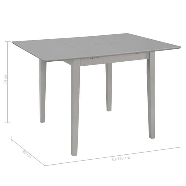 Maison Exclusive - Laajennettava ruokapöytä Harmaa (80-120) x 80 x 74 cm MDF Grå
