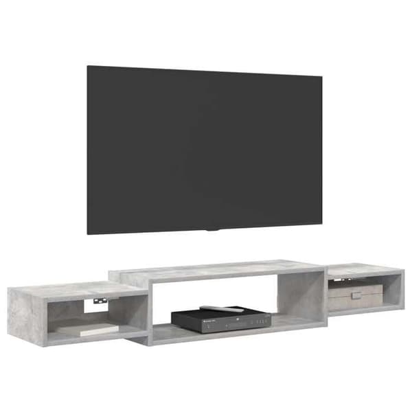 Maison Exclusive - Väggmonterad TV-möbel Betonggrå 140 x 28 x 21 cm