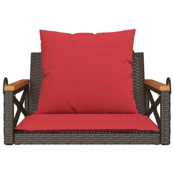 Maison Exclusive - Balanssoffa med bruna kuddar 63x62x40 cm flätad resin