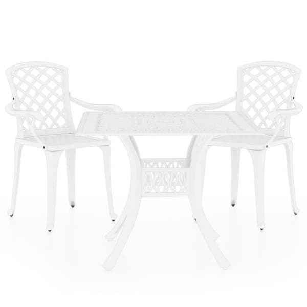Maison Exclusive - Bistro sæt 3 stk Aluminium støbt Hvid