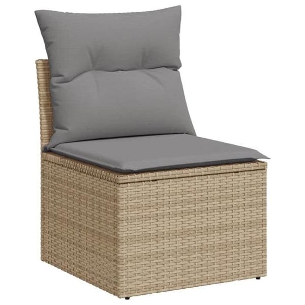 Maison Exclusive - Trädgårdsmöbler med kuddar 6 delar beige flätad resin