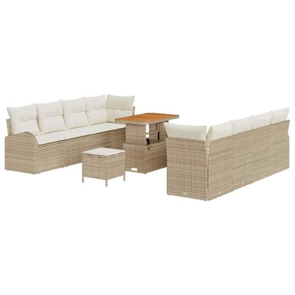 Maison Exclusive - 11-delars trädgårdsoff-set 10-sits