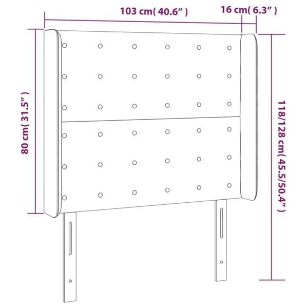 Maison Exclusive - LED Hovedgærde Cappuccino 103x16x118/128 cm Simil læder