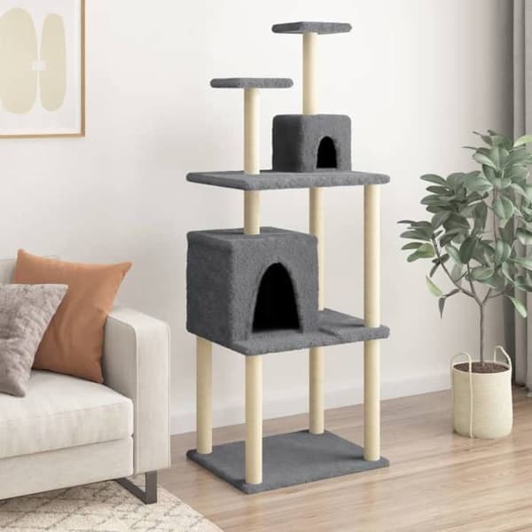 Maison Exclusive - Kattträd med sisal klöstrumpor Mörkgrå 167 cm mörkgrå