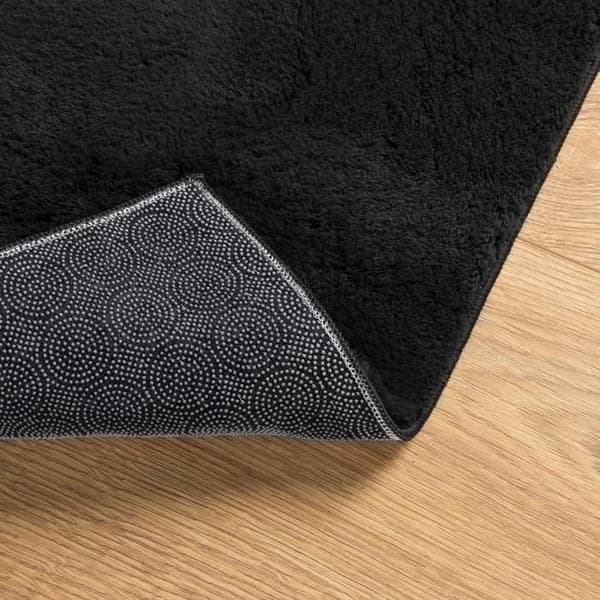 Maison Exclusive - HUARTE tæppe med bløde korte hår og vaskbart sort 120x120 cm Svart