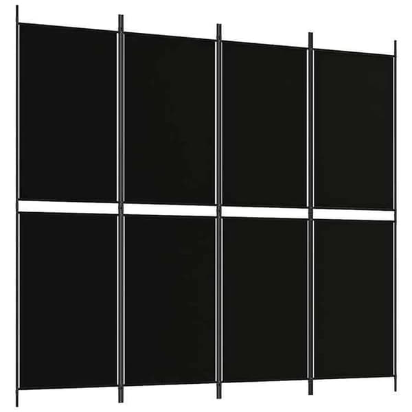 Maison Exclusive - Skillevæg 4 paneler Sort 200x180 cm Stof Svart