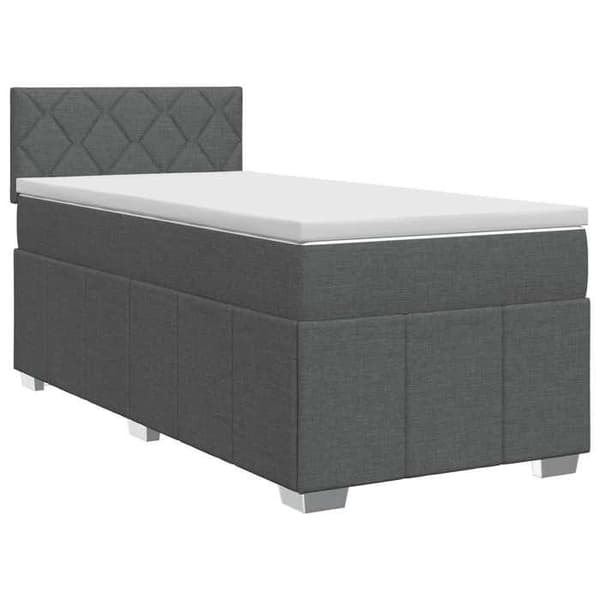 Maison Exclusive - Boxspring-sänky tummanharmaalla patjalla 90 x 190 cm Kangas Mörkgrå