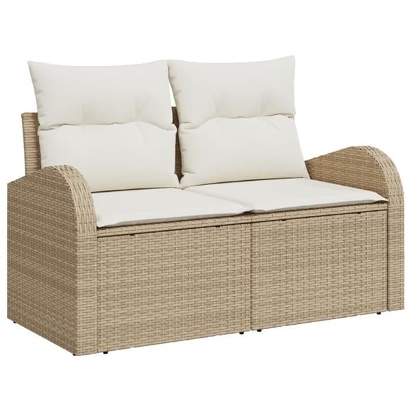 Maison Exclusive - Trädgårdsoffa med beige kudde 124 x 62 x 69cm polyrotin beige