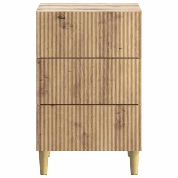 Maison Exclusive - Natbord i håndlavet egetræ 43 x 41 x 66,5 cm