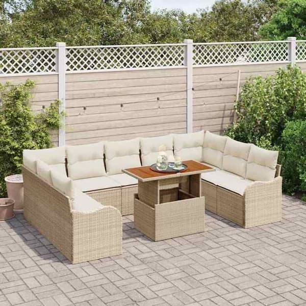 Trädgårdsmöbelset - EXKLUSIVT HEM - Modulärt - 10 delar - Beige - Polyrotting beige