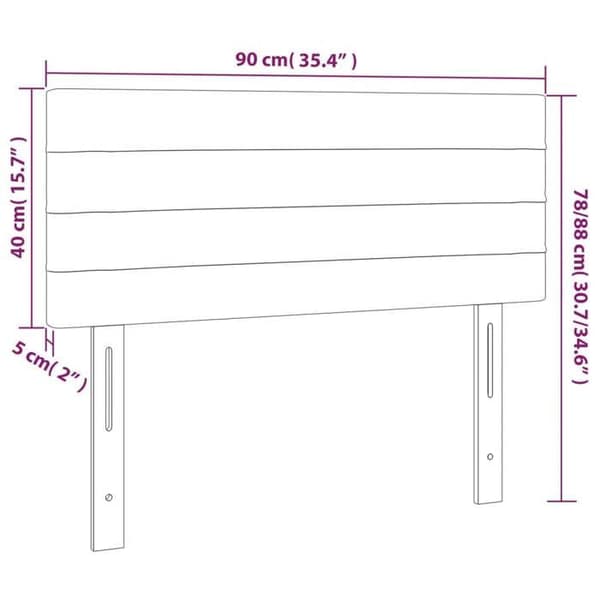 Maison Exclusive - LED Hovedgærde Mørkegrå 90x5x78/88 cm Velour Mörkgrå