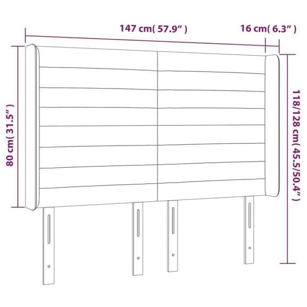 Maison Exclusive - LED-päätyharso Tummanharmaa 147x16x118/128 cm Kangas mörkgrå