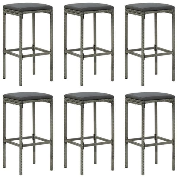 Maison Exclusive - Havebar sæt 7 dele med puder, flet i grå Grå