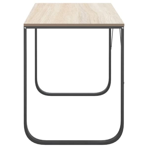 Maison Exclusive - Sort og egetræ computerbord 110x60x73 cm agglomereret Svart och ek