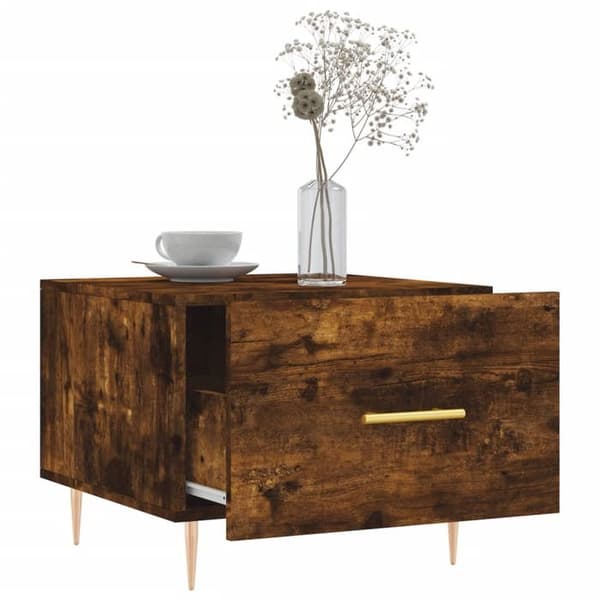 Maison Exclusive - Sofabord Røget eg 50x50x40 cm Ingeniørtræ