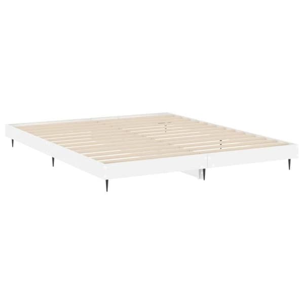 Maison Exclusive - Sängram utan madrass vit glansig 200x200 cm