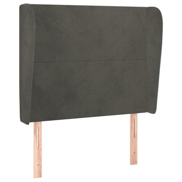 Maison Exclusive - Päätylevy korvilla Tummanharmaa 93x23x118/128 cm Sametti