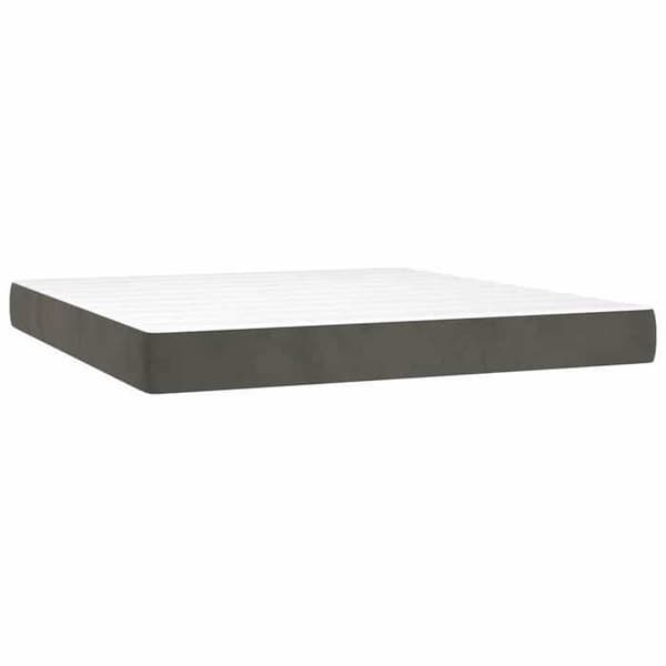 Fjädermadrass - EXKLUSIV HEM - 180x200x20 cm - Grå sammet - Medium-fast - Bekväm skum