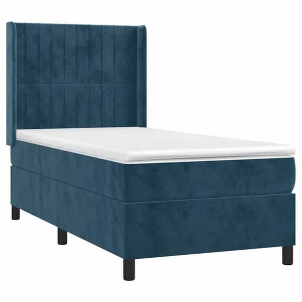 Maison Exclusive - Lakanat, sängyn runko, LED Sininen 90x200cm Sametti Mörkblå