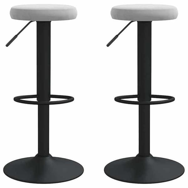 Maison Exclusive - Barstolar set om 2 ljusgrå sammet