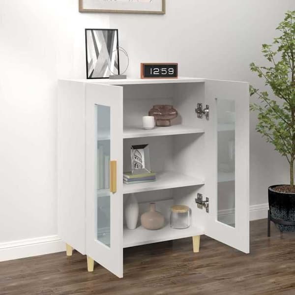 Maison Exclusive - Vit buffé 69,5x34x90 cm ingenjörsträ
