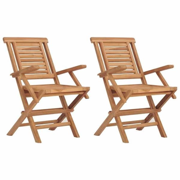 Maison Exclusive - Fällstolar (set om 2) 56 x 63 x 90 cm, massiv teakträ