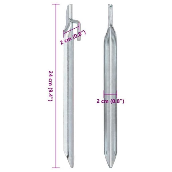 Maison Exclusive - Tältpinnar 24st i V-form 24cm Ø20mm galvaniserat stål
