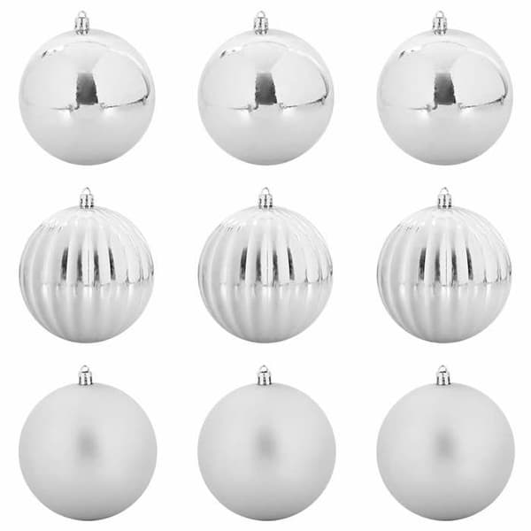Maison Exclusive - Set med XL Julkulor 9 st Silver Diam. 15 cm Silver